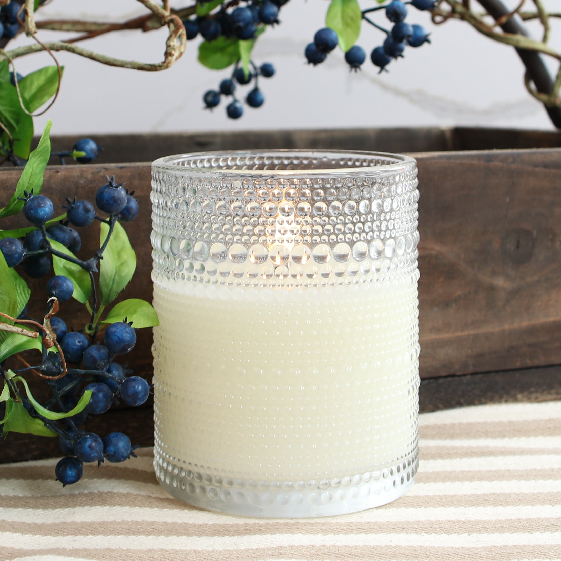 4" x 5" Hobnail Flameless Candle - Interior Delights