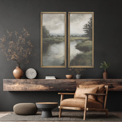 20x48 Creekside Diptych set of 2