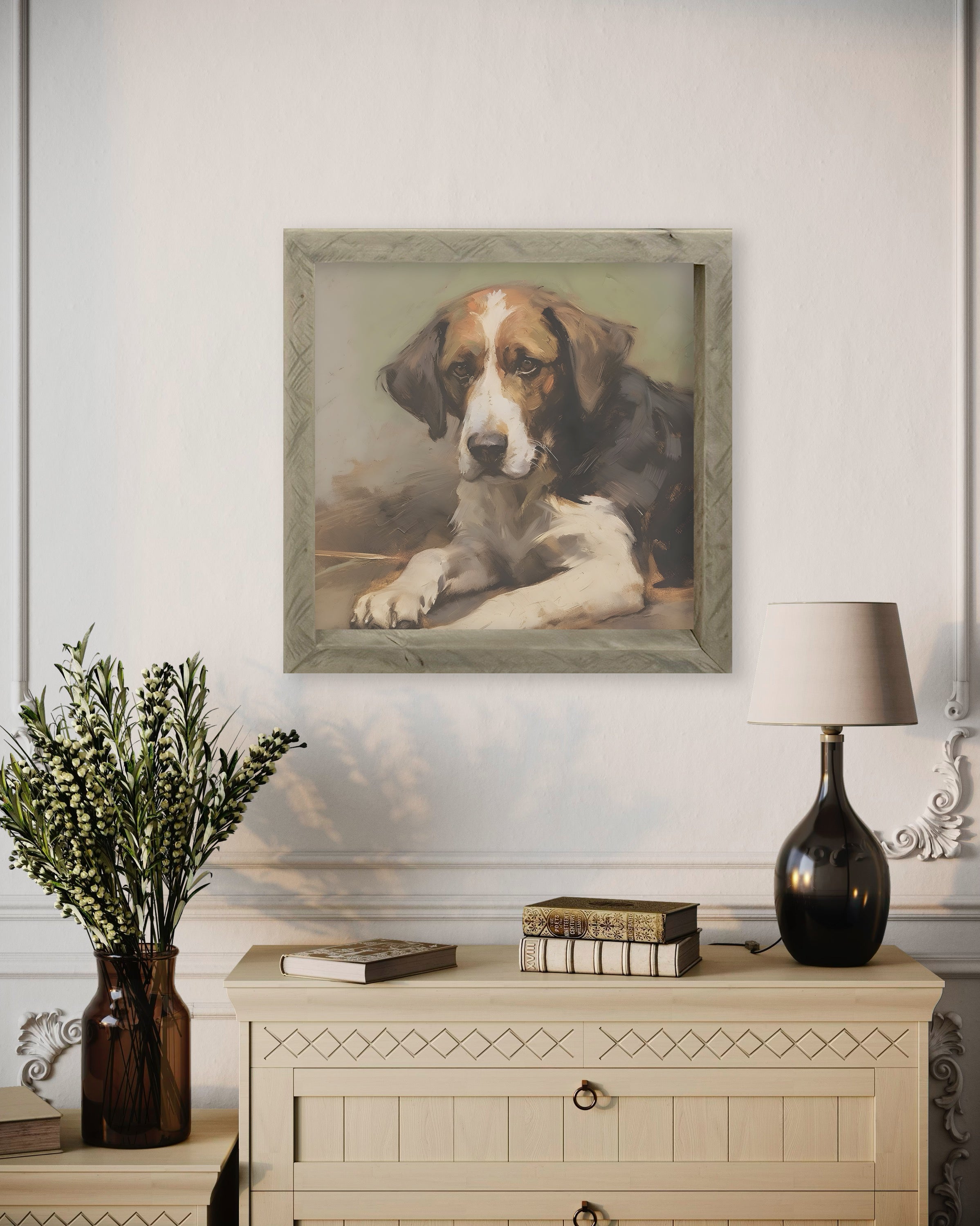 Vintage Dog 23x23 Thin Timberwood