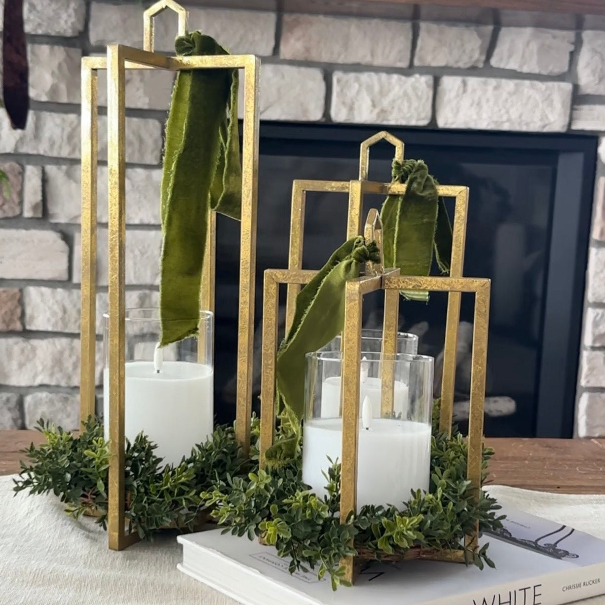 New England Boxwood Candle Ring- 10in - Interior Delights