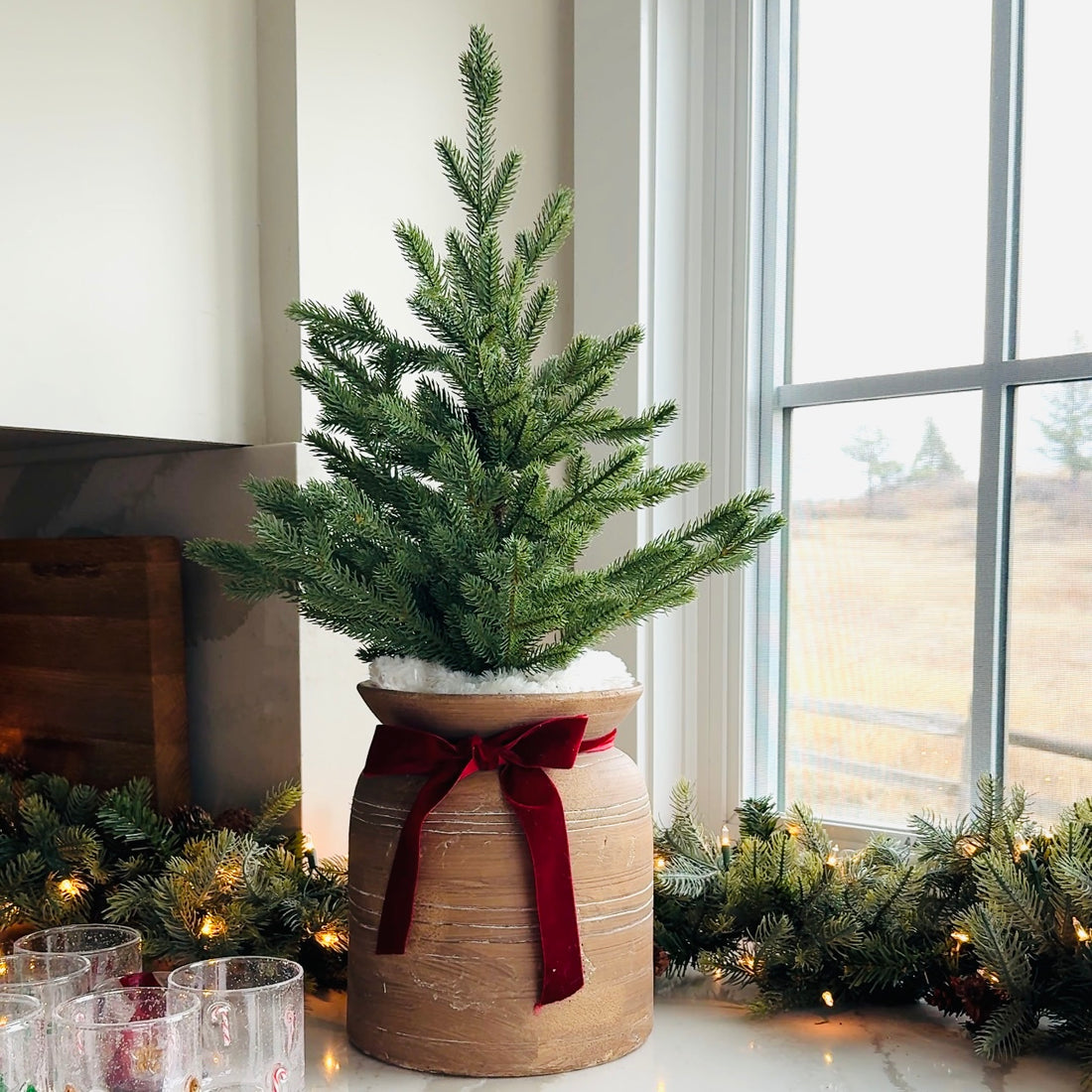 11.5” Brown Line Vase