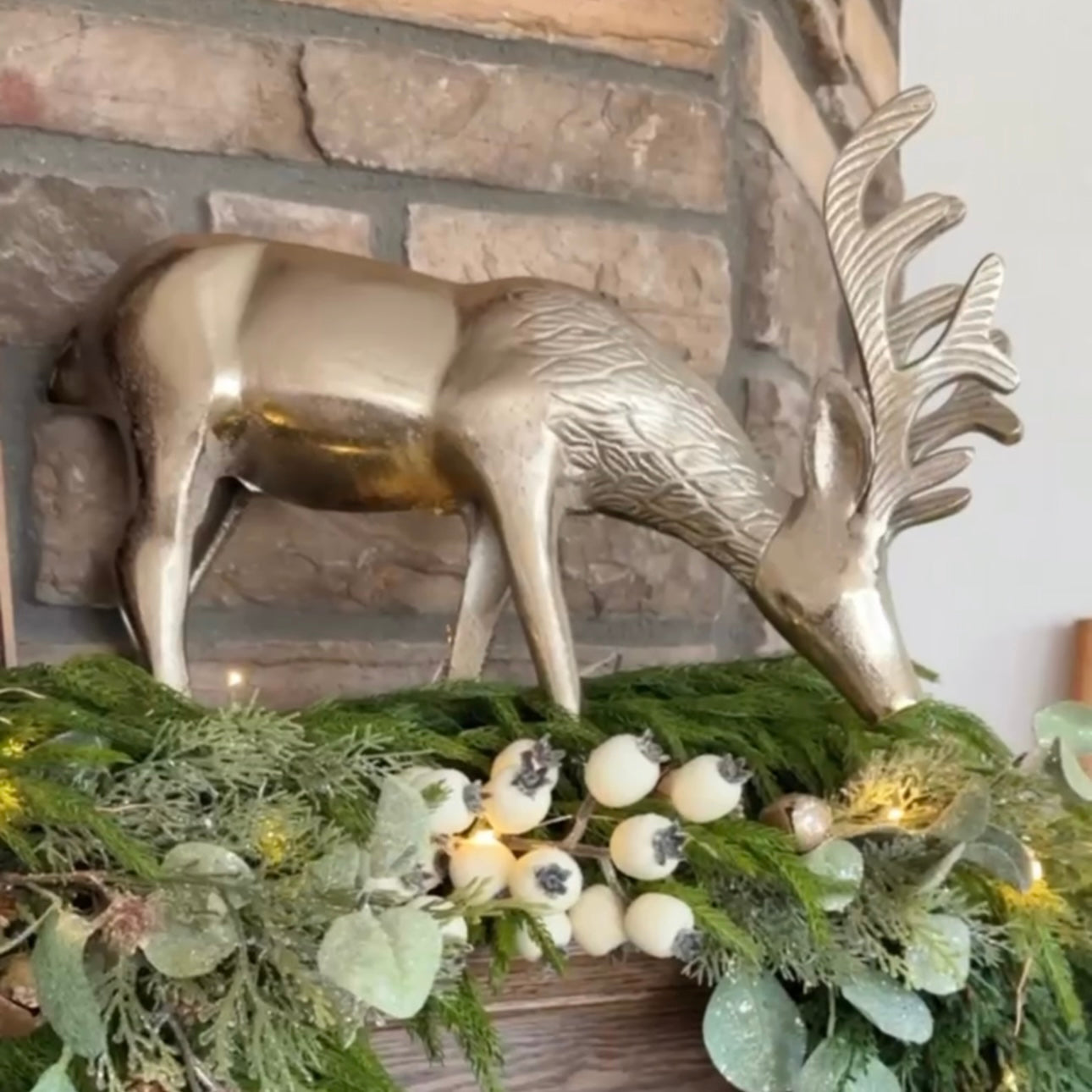 17.5” Grazing Antique Gold Reindeer-Each sold Separately