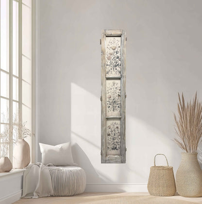 3 Pane Medium Holland Window Vertical Aged Floral