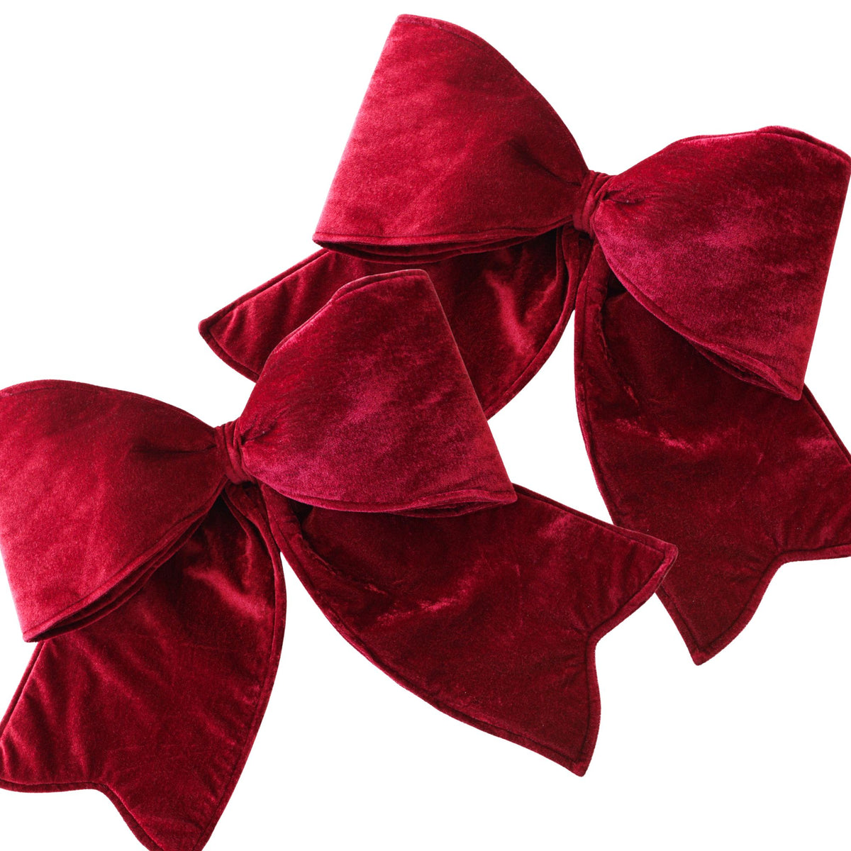 32" Large Cranberry Outdoor Velvet Bow, Set of 2