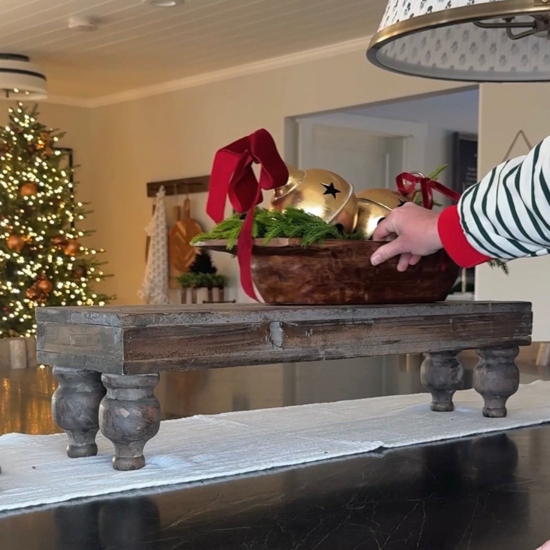 Rustic Footed Wood Riser