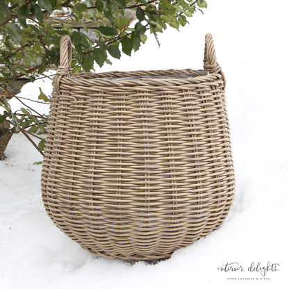 Round Willow Planter Baskets - Set of 2