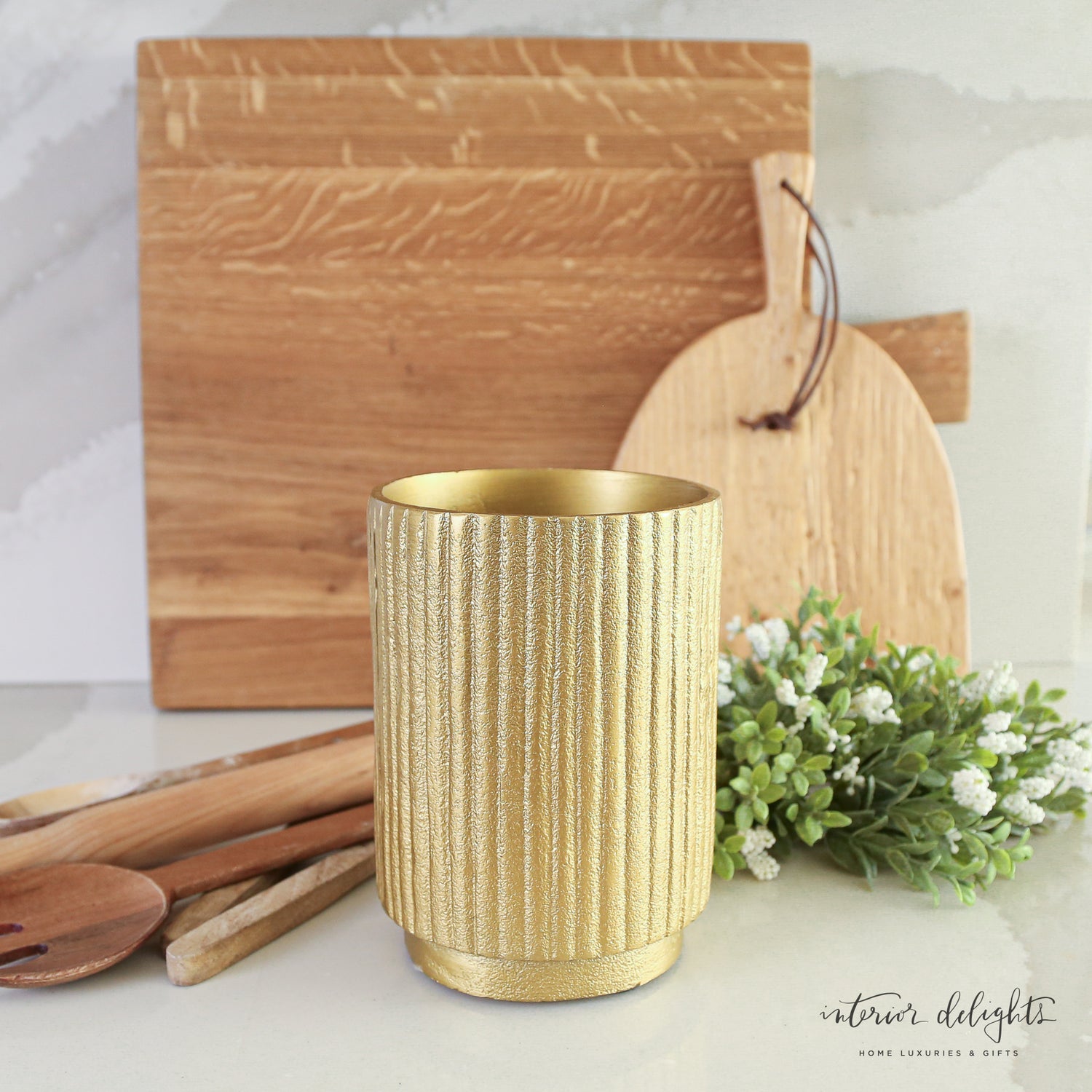 SALE Gold Flower Pot Interior Delights
