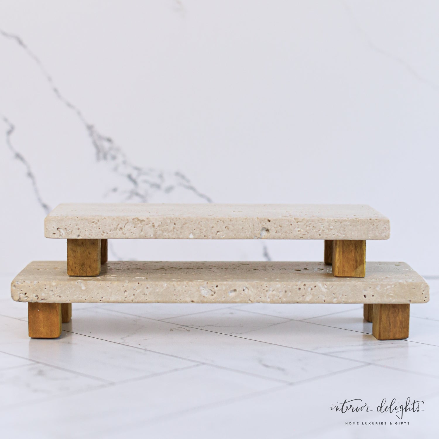 Travertine Footed Trays- Sold Individually