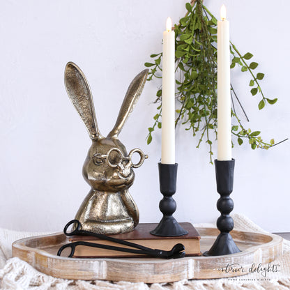 Gold Eyeglass Bunny Figure - Interior Delights