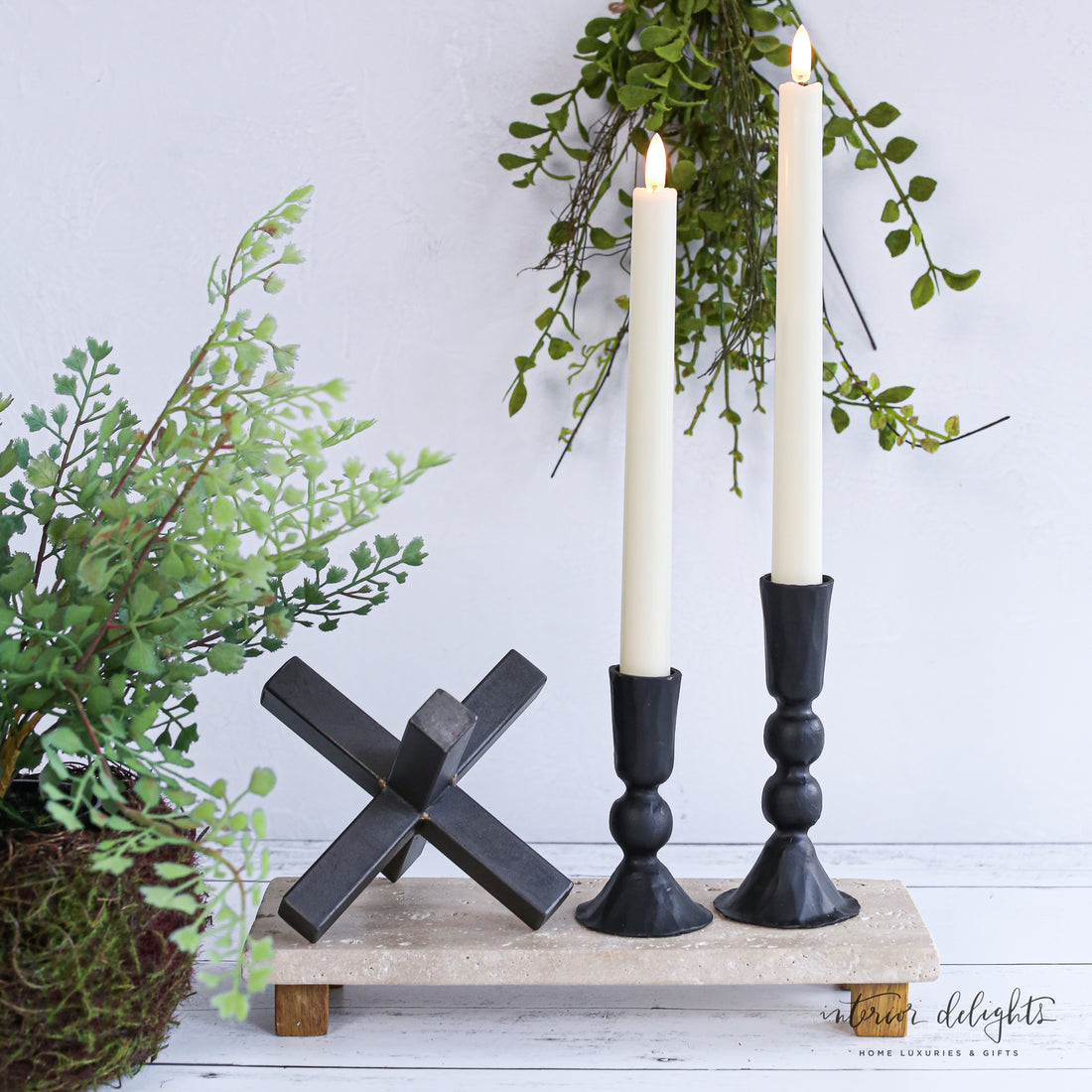 Flameless Taper Candles: Set of 2