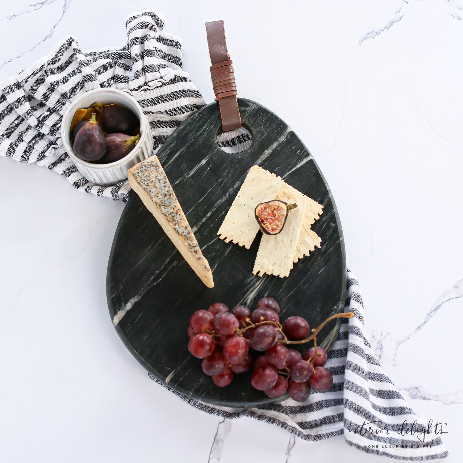 Organic Shaped Marble Board- Black or Gray