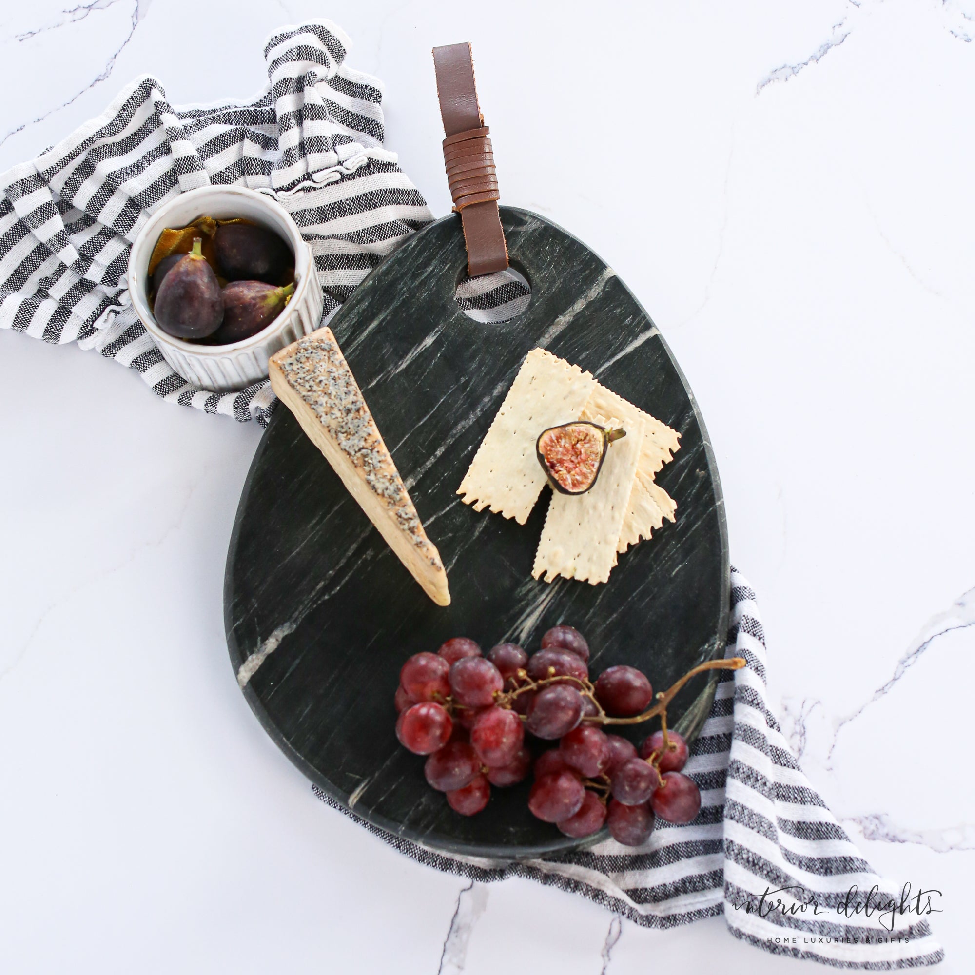 Organic Shaped Marble Board- Black or Gray