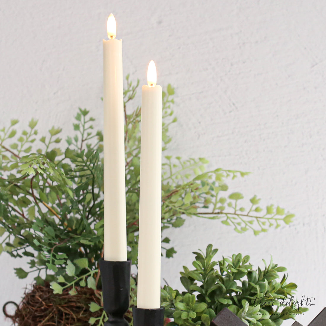 Flameless Taper Candles: Set of 2
