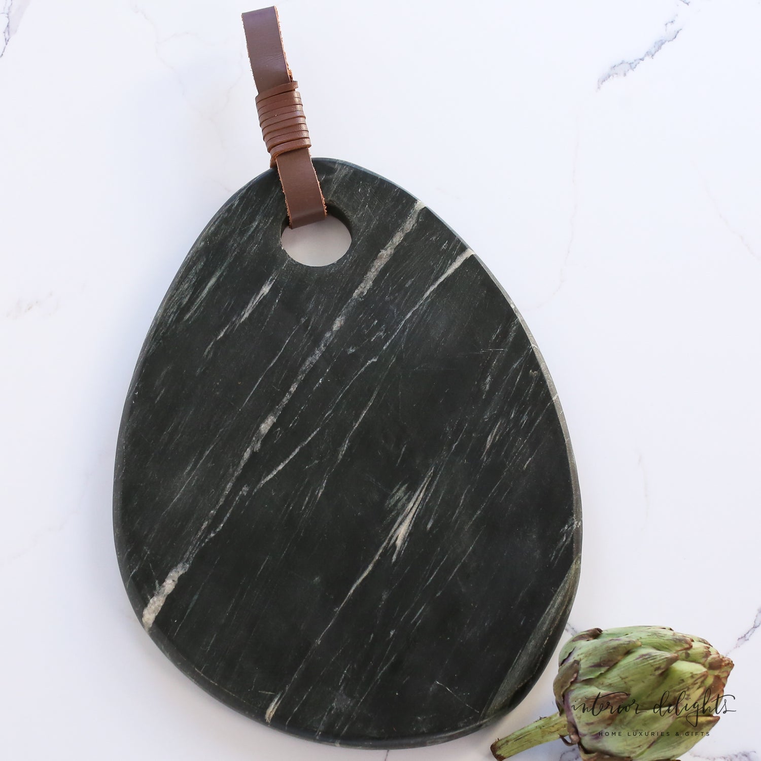 Organic Shaped Marble Board- Black or Gray