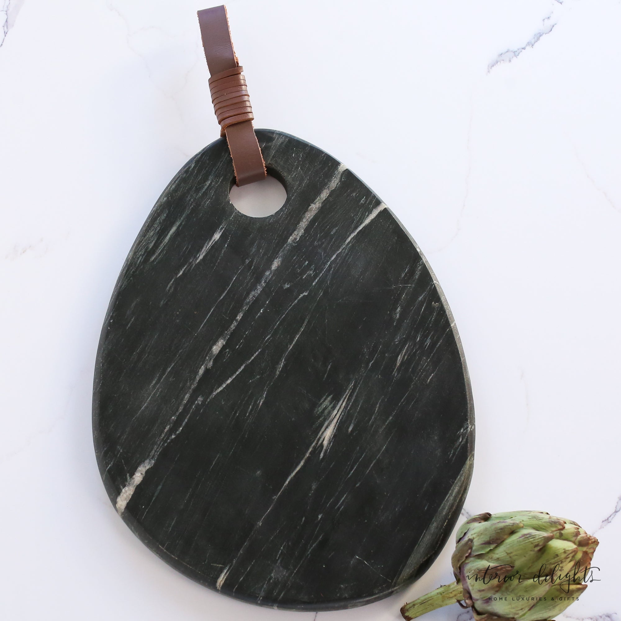 Organic Shaped Marble Board- Black or Gray