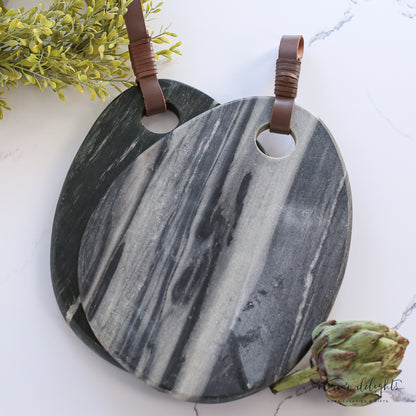Organic Shaped Marble Board- Black or Gray