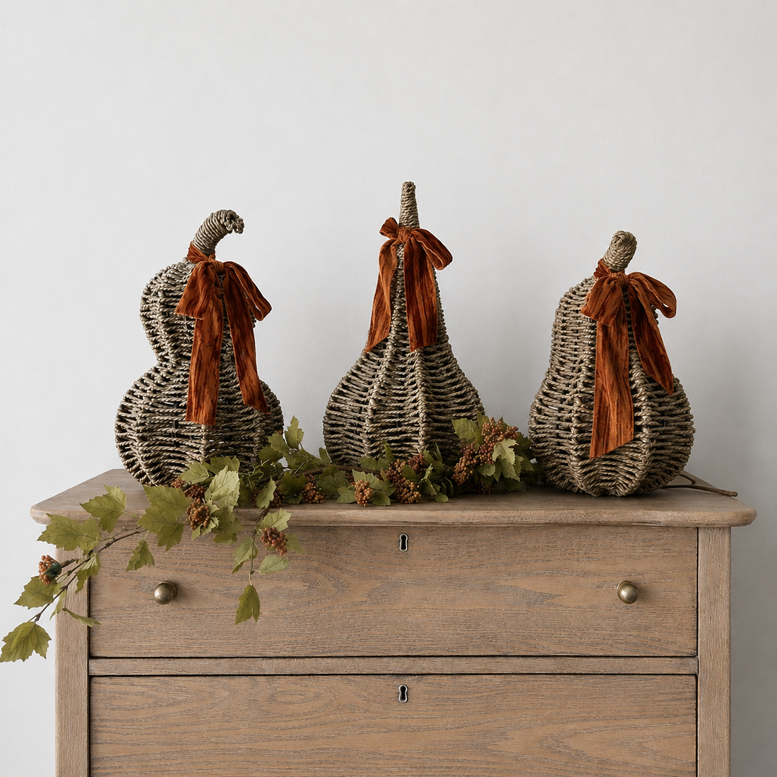 Woven Vine Gourds, Set of 3
