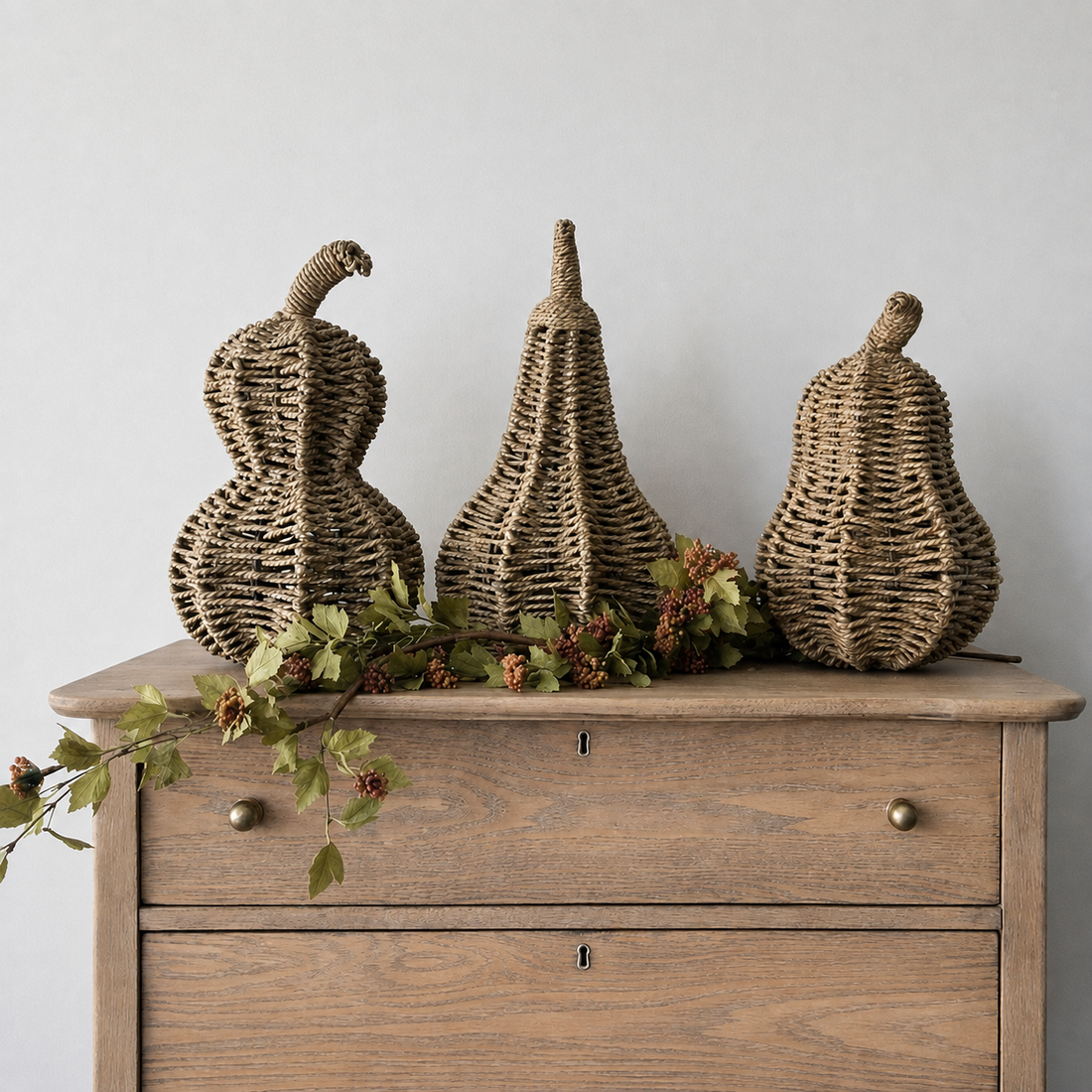 Woven Vine Gourds, Set of 3