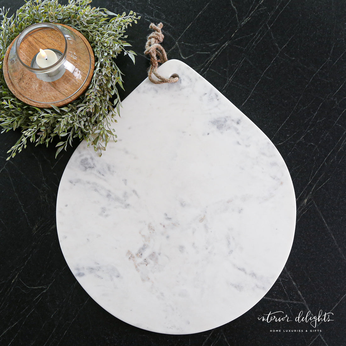 21&quot; Teardrop  White Marble Board