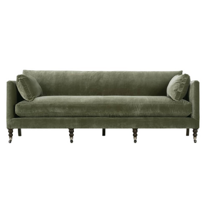 90&quot; Green Velvet Sofa