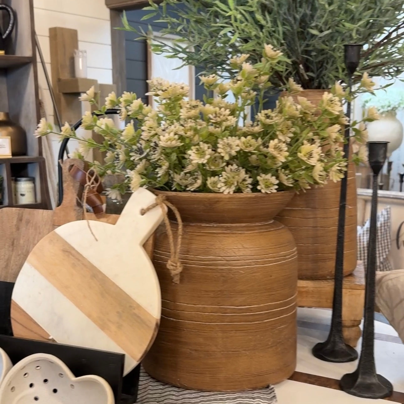 Brown Terracotta Line Vase