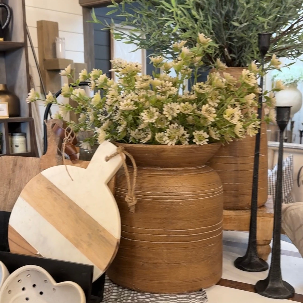 11.5” Brown Line Vase