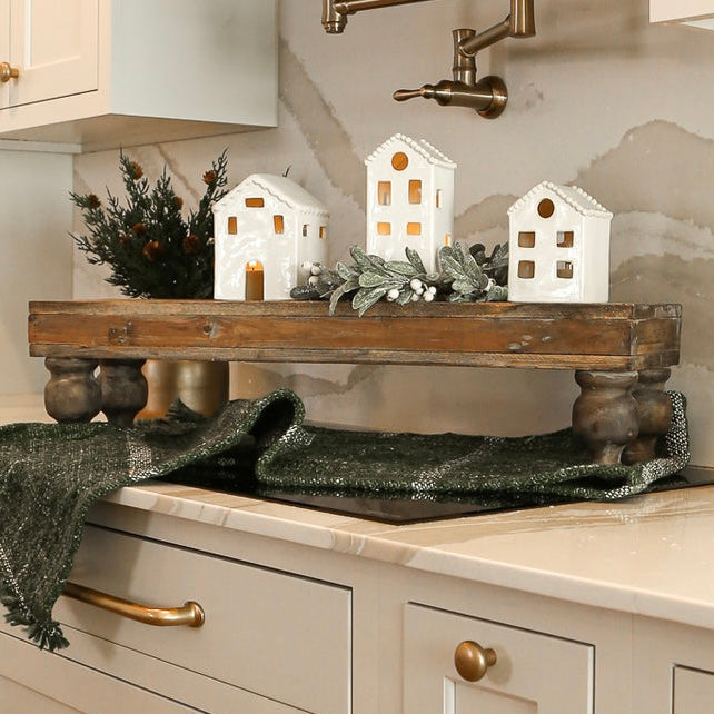 Rustic Footed Wood Riser - Interior Delights