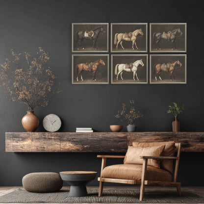 16x20 Silver Bead Horse Series (Set of 6)