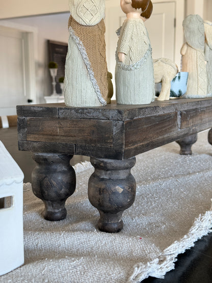 Rustic Footed Wood Riser - Interior Delights