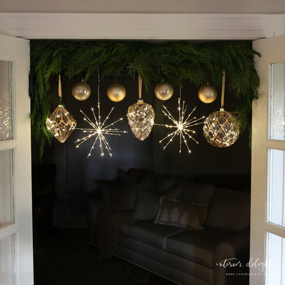 Etched Glass LED Individual Ornaments-Choose Your Style