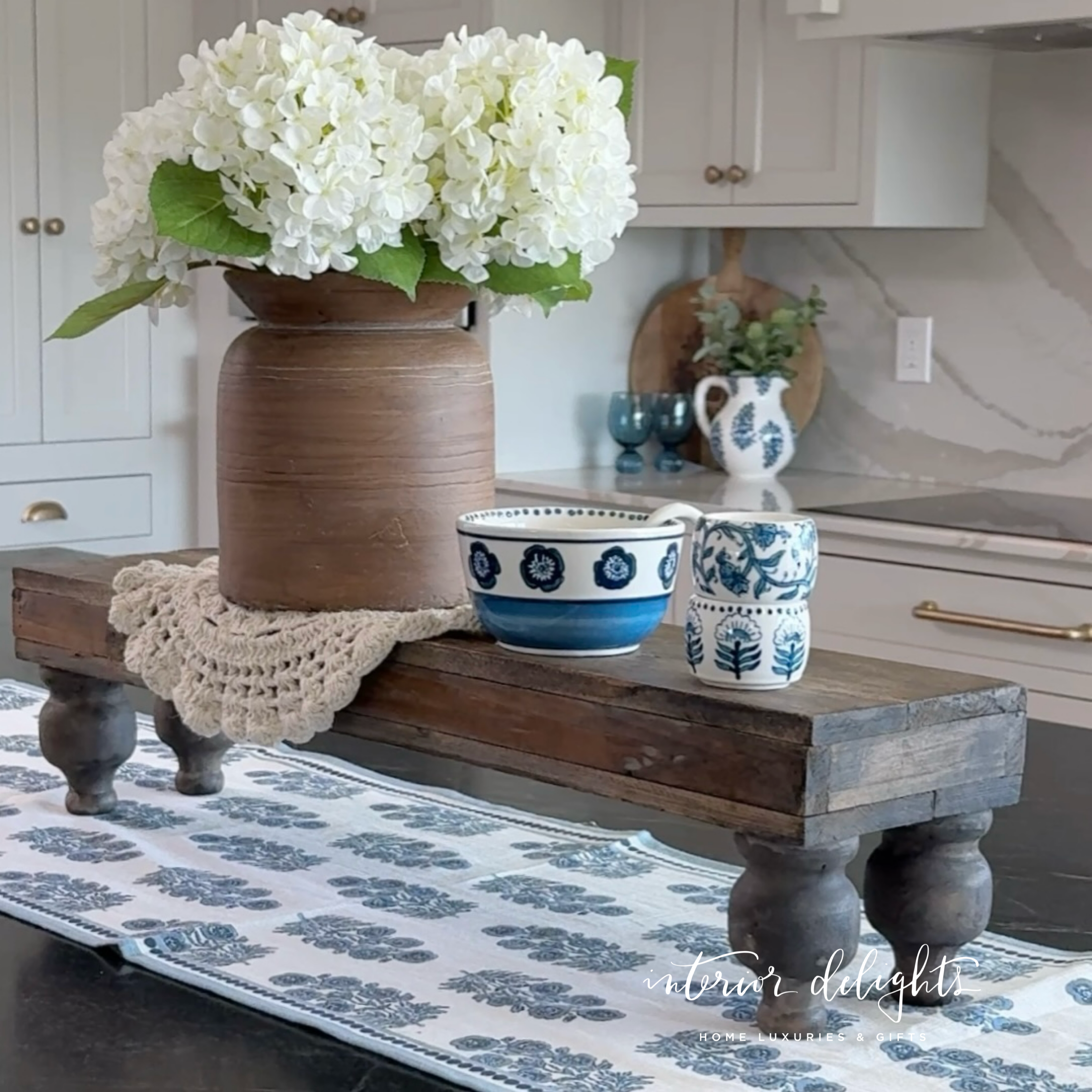 Rustic Footed Wood Riser - Interior Delights