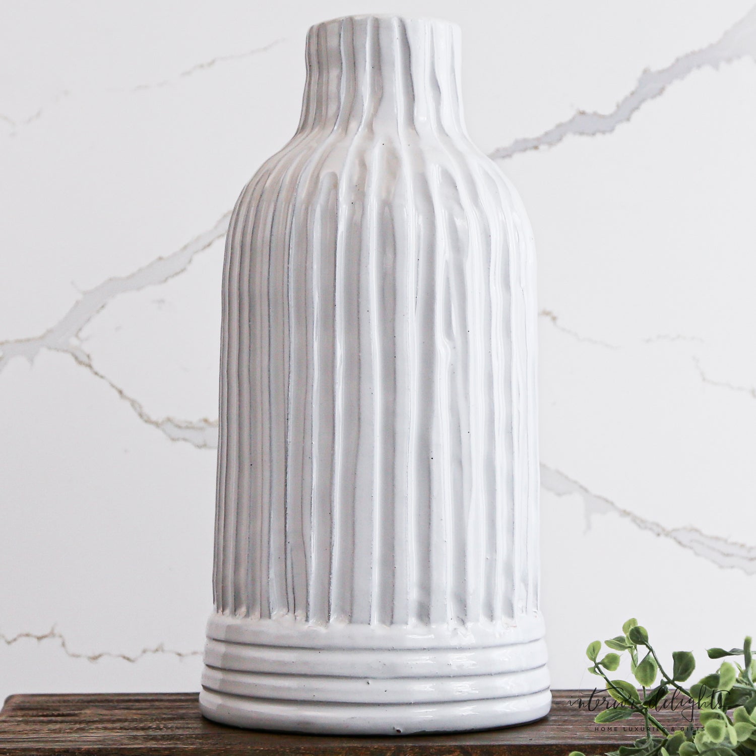 White Striped Vase