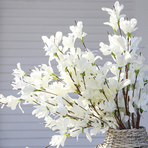 White Forsythia Bush-20in - Interior Delights