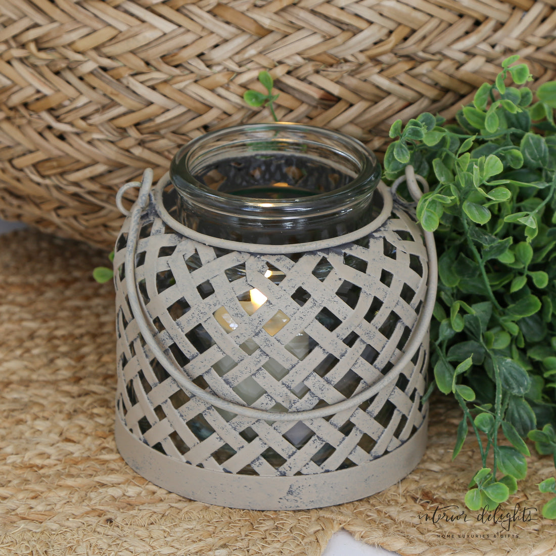 Lattice Lanterns: Set of 2 - Both sizes of the lanterns displayed together, enhancing the ambiance of any space.