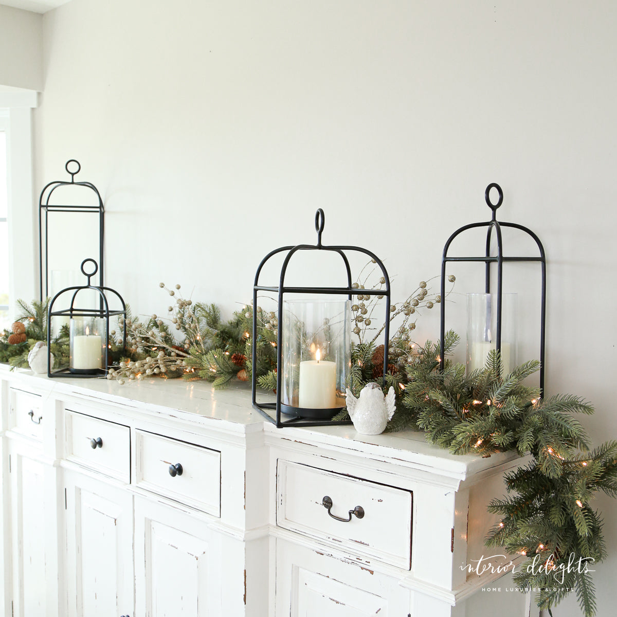 Black Rectangular Outdoor Lantern:  Choose from in 27&quot; or 19&quot;