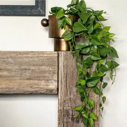 Lifelike 39" Philodendron Leaf Hanging Bush adding vibrant greenery to a stylish interior space.