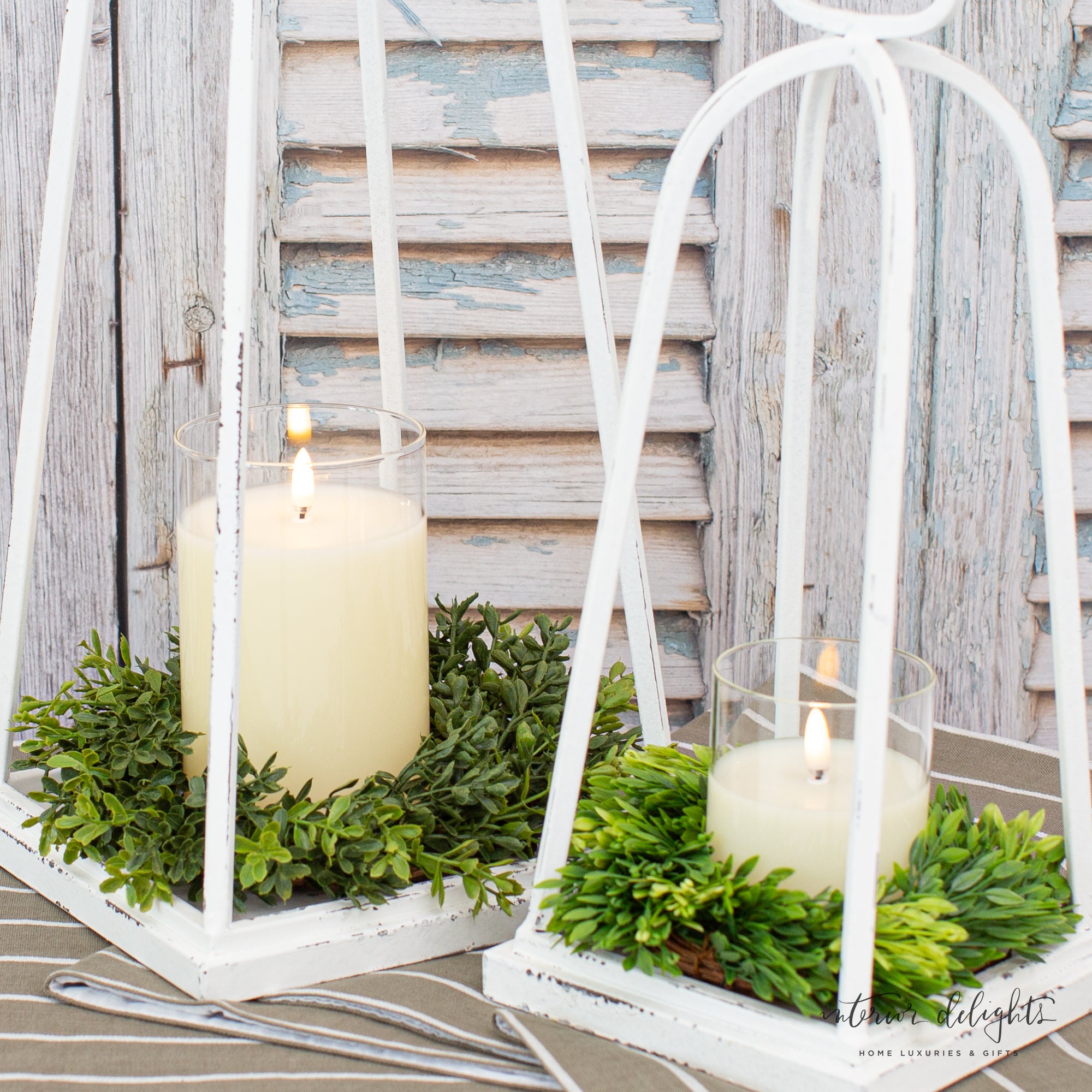 New England Boxwood Candle Ring- 10in
