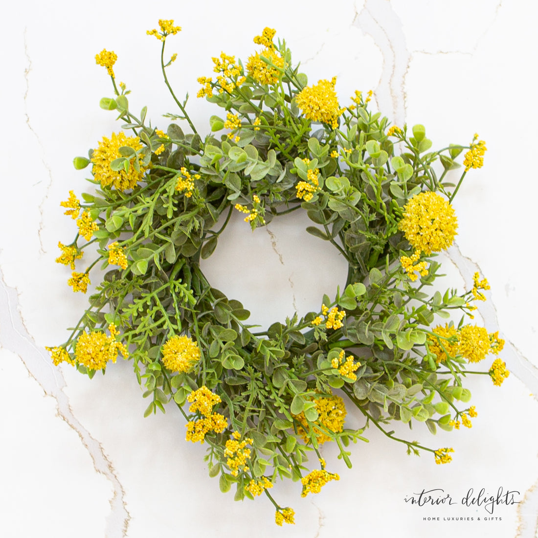 Garden Bliss Candle Ring- Yellow- 8in