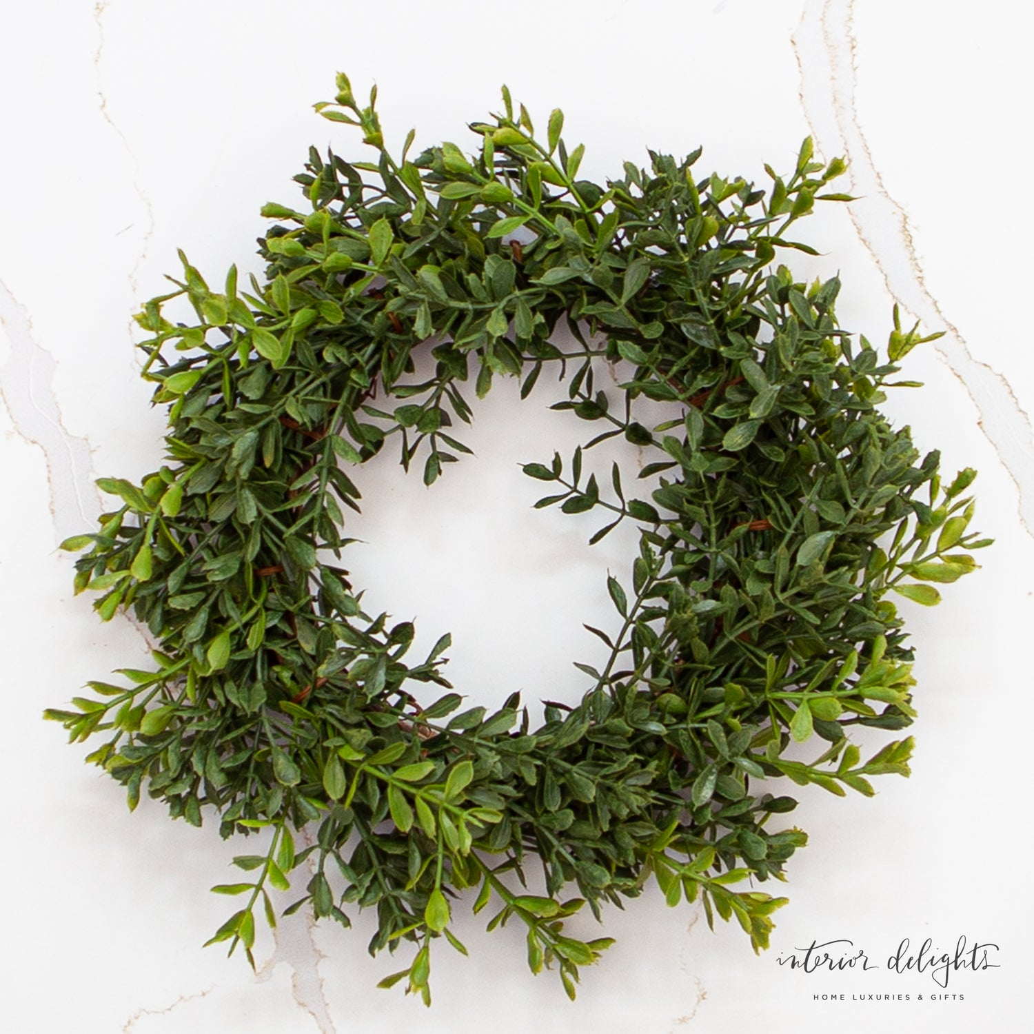 New England Boxwood Candle Ring- 10in