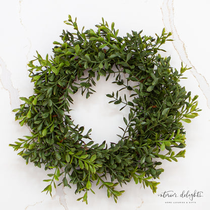 New England Boxwood Candle Ring- 10in