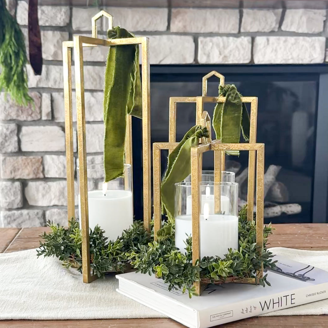 9 Item Set - Gold Mod Lanterns + Candle Rings + Candles Arrangement