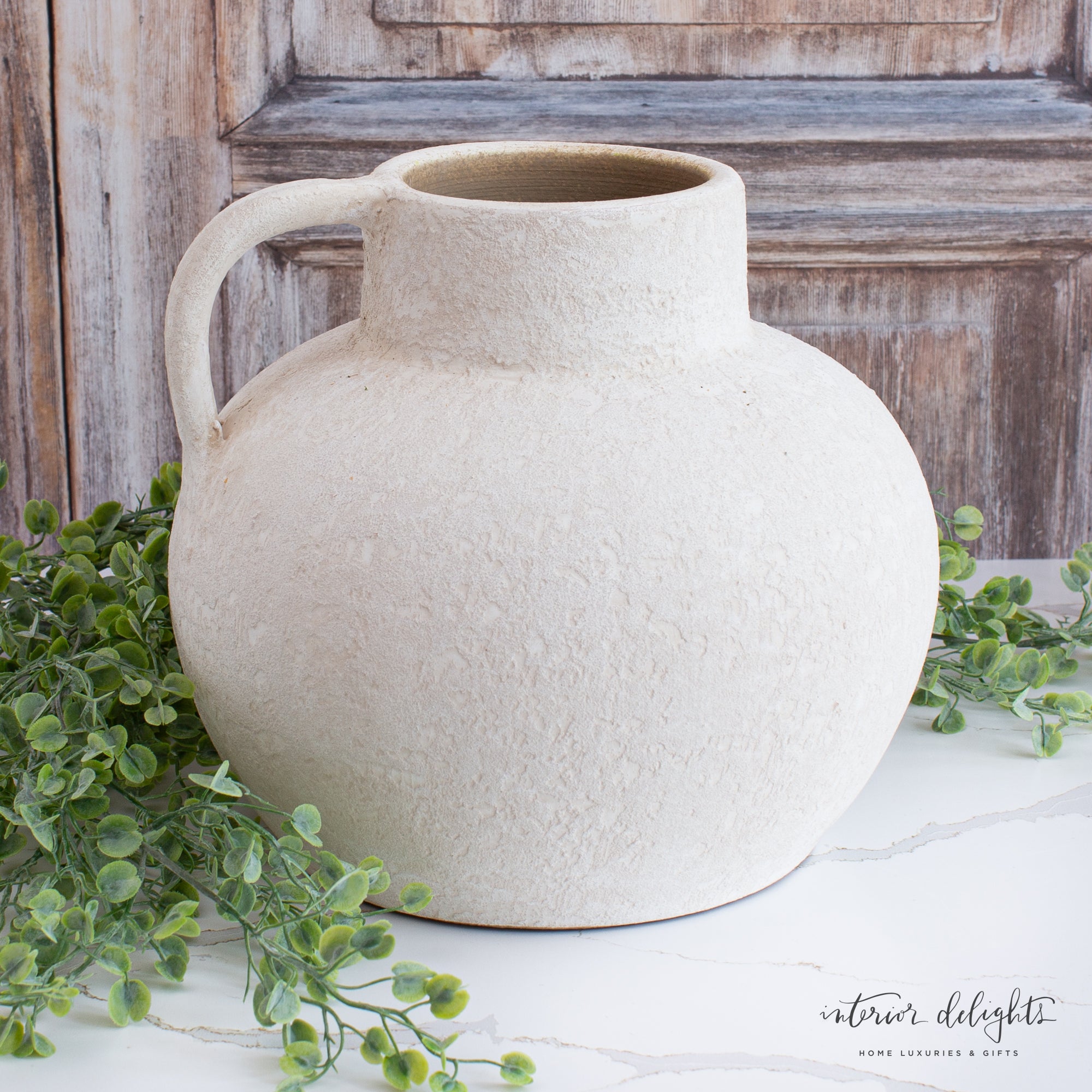 Terracotta Jug Vase with Handle