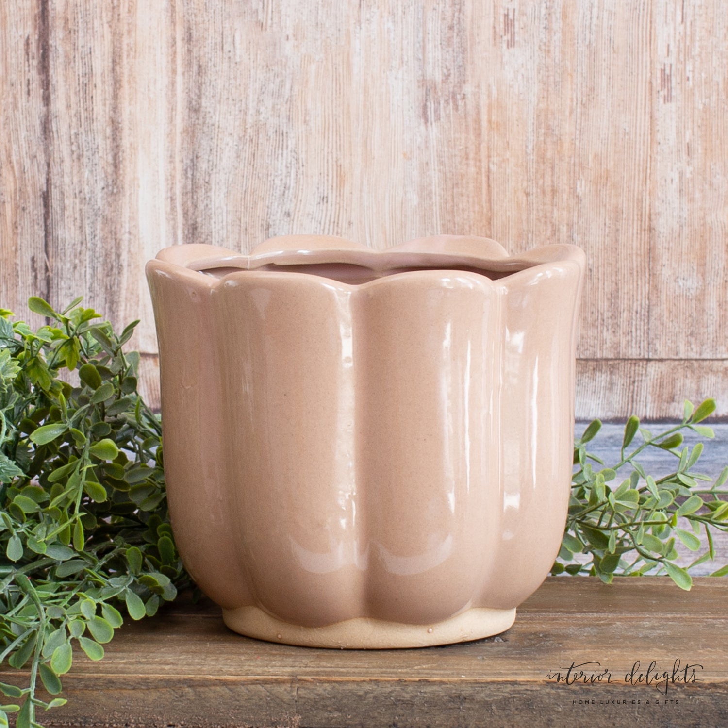 Mauve Stoneware Planters- Set of 3