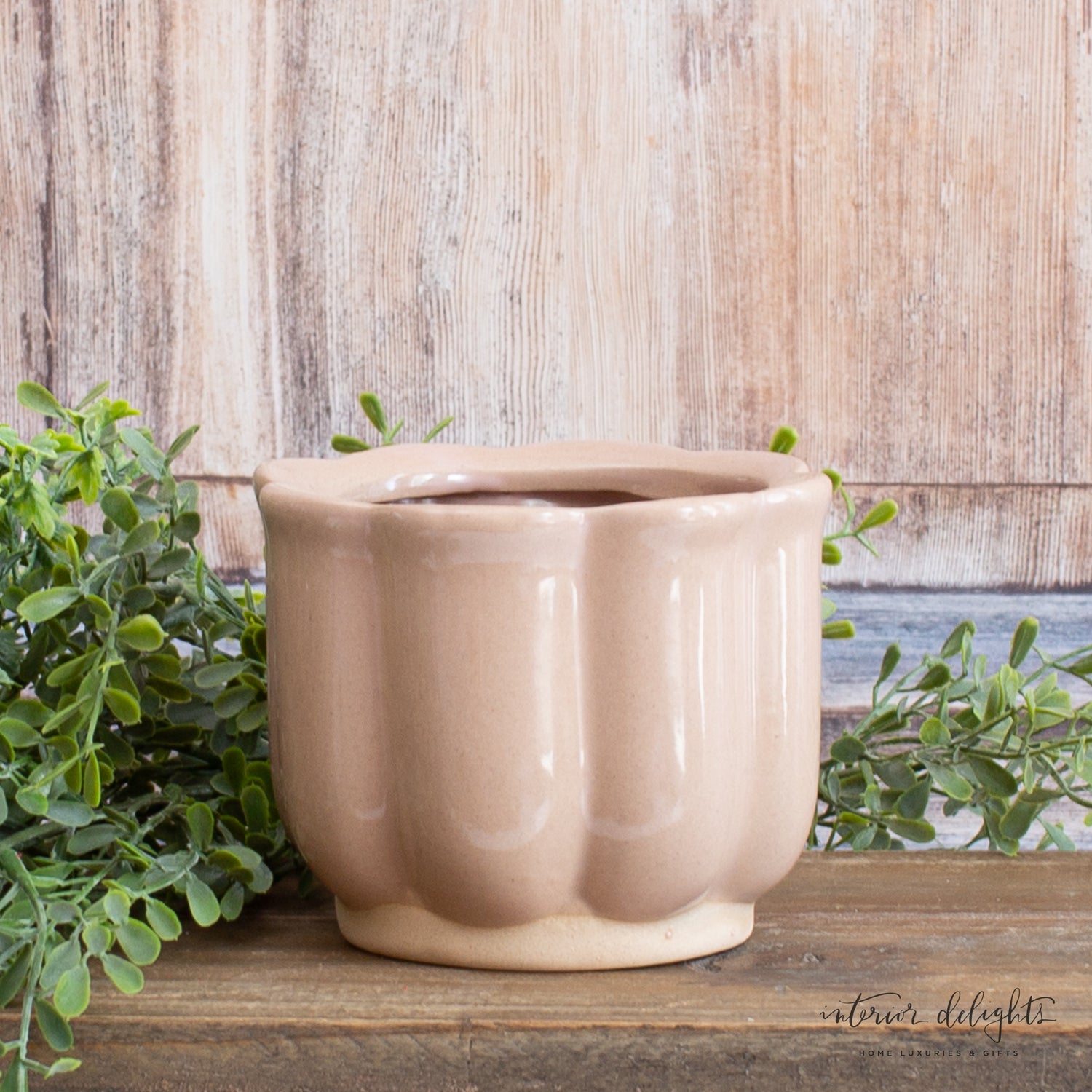 Mauve Stoneware Planters- Set of 3