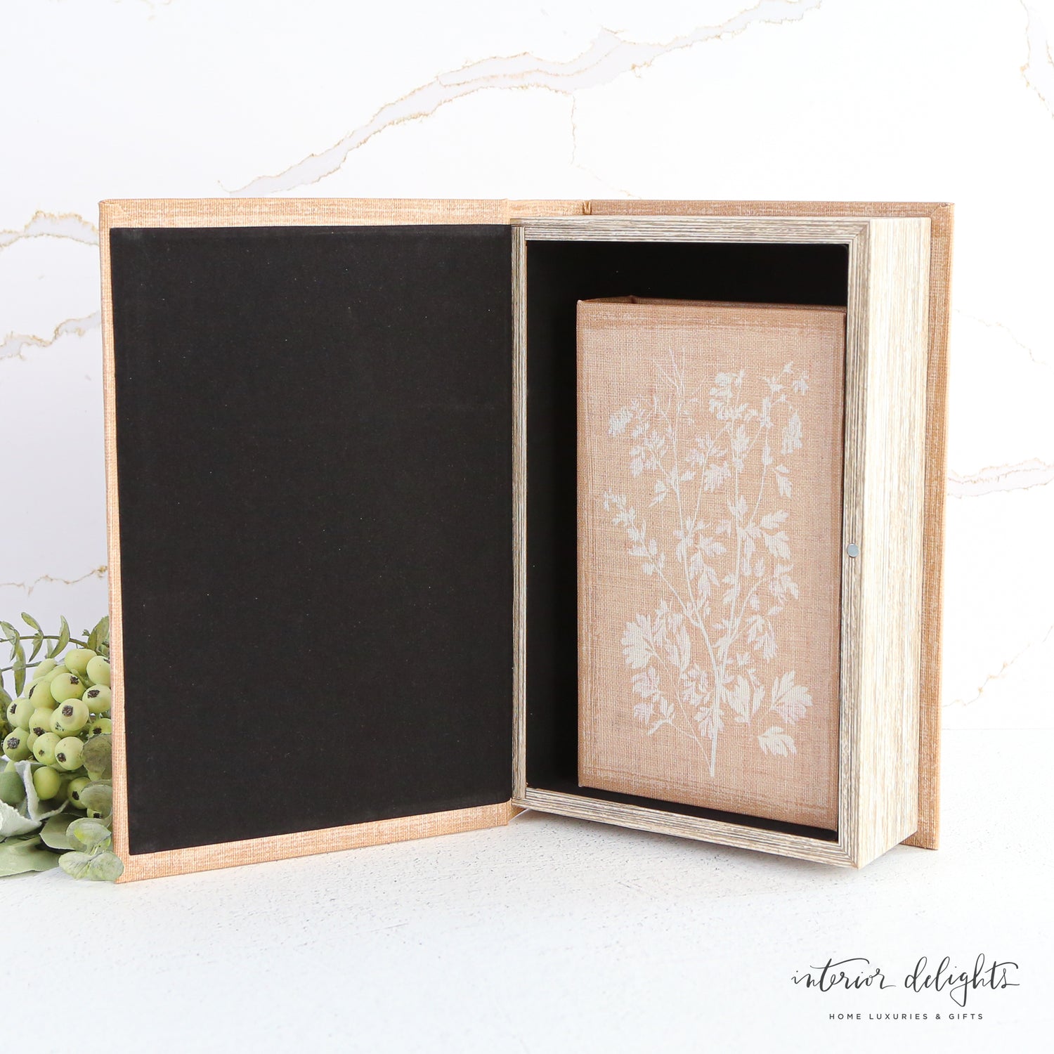 Soft White Floral Book Boxes- Set of 2