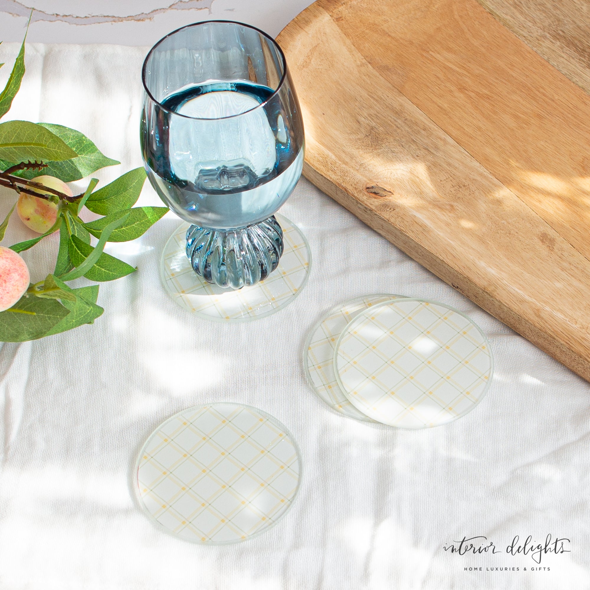 Peach or  Plaid Coasters-Two Styles to Choose From