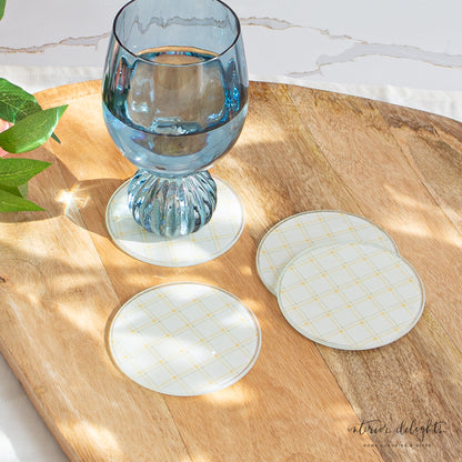 Printed Pattern Glass Coasters- Set of 8