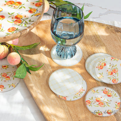 Printed Pattern Glass Coasters- Set of 8