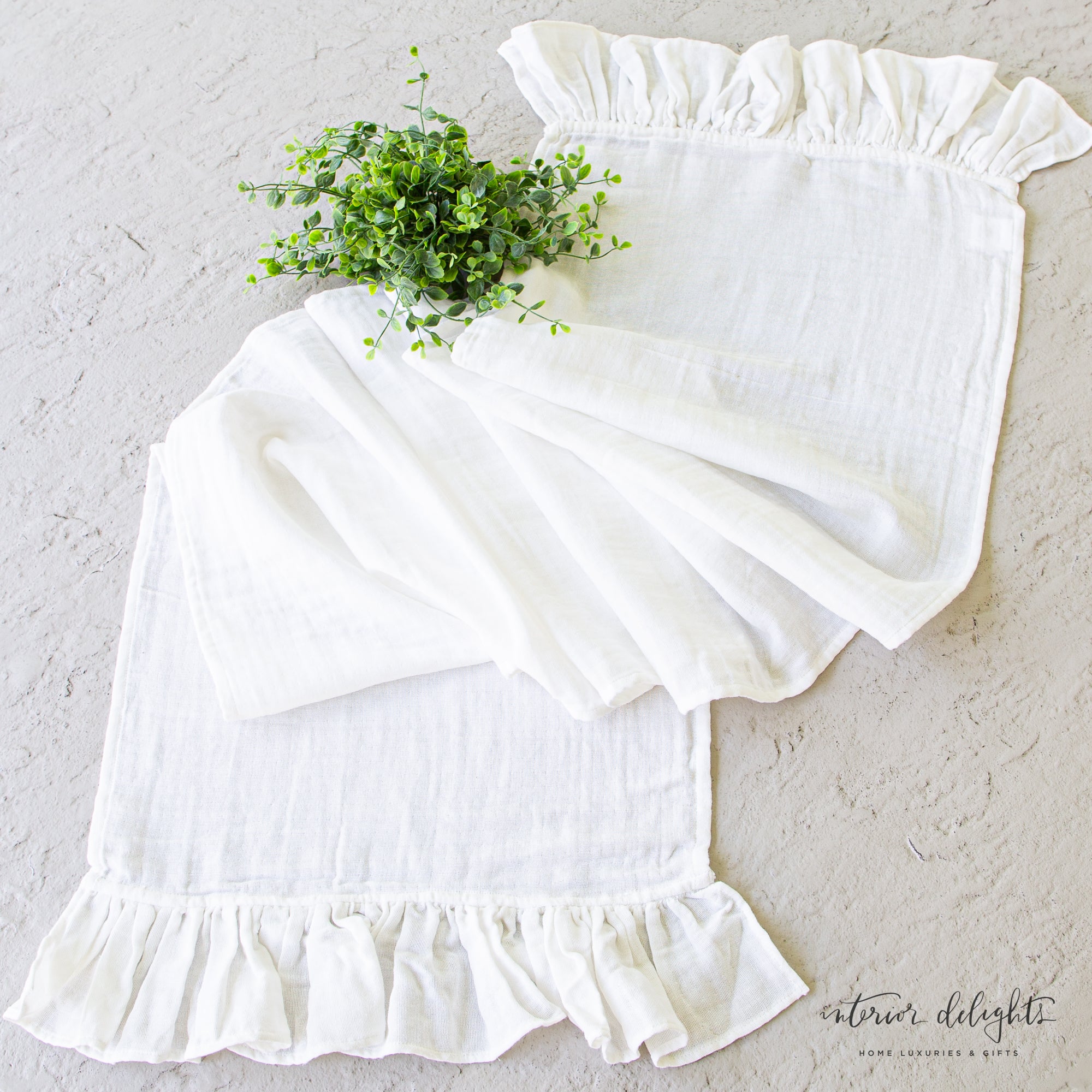 Molly White Layering  Ruffle Runner