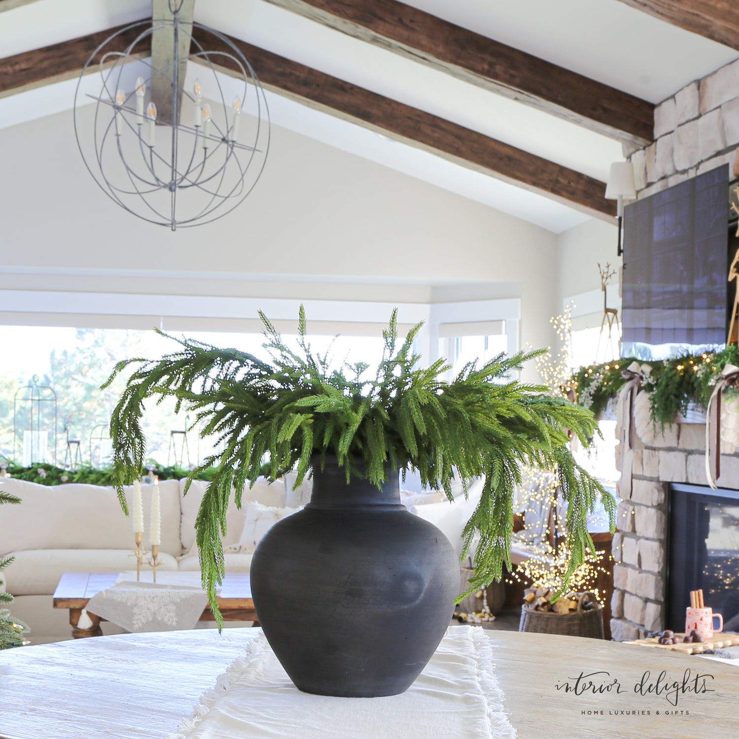 38” Natural Touch Norfolk Pine Spray